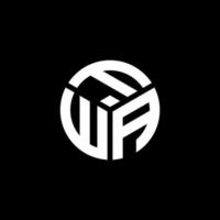 FWA letter logo design on black background. FWA creative initials letter logo concept. FWA letter design. vector