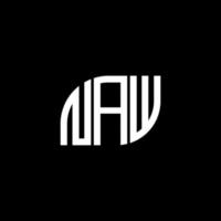 diseño de logotipo de letra naw sobre fondo negro. concepto de logotipo de letra de iniciales creativas naw. nuevo diseño de letras. vector