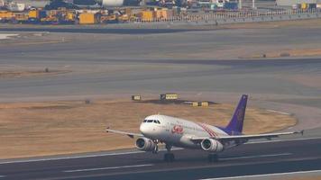 Airliner taking off from Hong Kong International Airport video