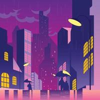 Rainy Day in The Cityscape vector