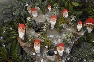 Wooden Santa decorations photo