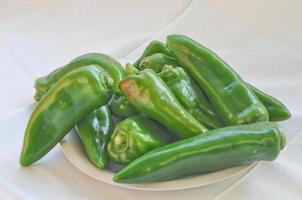 Green pepper, aka sweet pepper or chilli capsicum photo