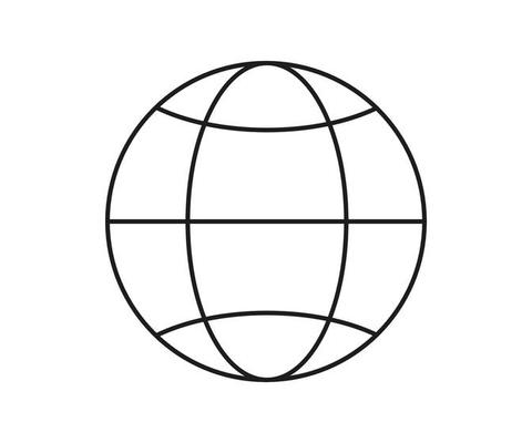 Sphere planet symbol internet, online world, line icon. Vector illustration