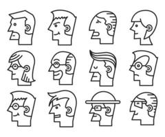 people face avatars set vector