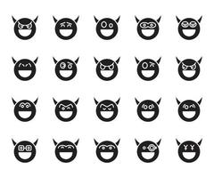 happy devil emoticons set vector