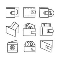 dollar wallet and purse icon vector