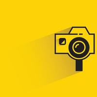 icono de camara fondo amarillo vector