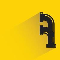 pipe connector icon yellow background vector
