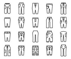 iconos de pantalones vector