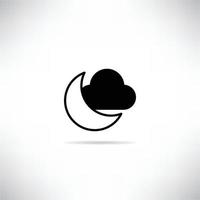 ilustración de icono de luna y nube vector