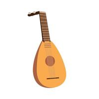 Lute, stringed musical instrument, Oud - Arabic, Oriental, Greek Music Instrument. Illustration for backgrounds, covers, packaging, greeting cards and posters. Isolated on white background. vector