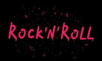 texto de rock and roll, impresión de música rock, graffiti. ilustración para impresión, fondos, cubiertas, empaques, tarjetas de felicitación, carteles, pegatinas, textiles y diseño de temporada. vector