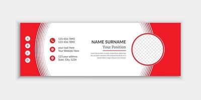 Simple creative email signature template layout vector