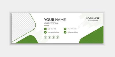Green color corporate email signature template design vector