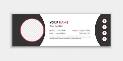 Unique black email signature or email footer template for your office vector