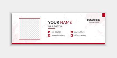 Email signature or corporate email footer template design layout vector