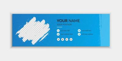 Creative unique email signature template blue color shapes vector