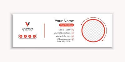 Modern and minimal email signature or email footer template vector