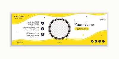 Abstract corporate email signature template. Horizontal social media banner design vector