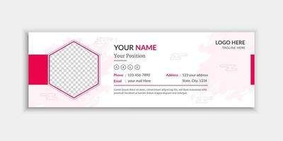 Horizontal company creative email signature template vector