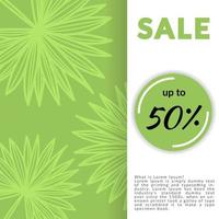 Banner with discounts in a summer style. With tropical palm leaves. Great design for summer sale ads, business for summer accessories stores. Corporate style for beach stores vector