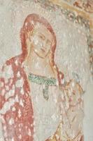 pintura al fresco antigua sobre un fondo de pared foto