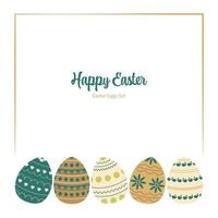 Decorative Frame With Easter Eggs vector