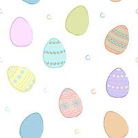 patrón decorativo con huevos de Pascua en colores pastel vector