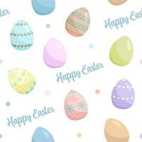 Decorative Easter Pattern With Easter Eggs and Colorful Dots vector