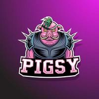 pigsy mascota logo esport vector