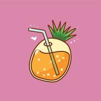 ilustración de jugo de piña vector