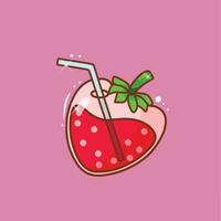 illustration of strawberry juice vector