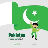 tarjetas de felicitación del día de la independencia de pakistán. adecuado para la celebración del día de la independencia de pakistán vector