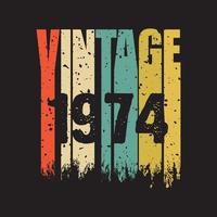 1974 vintage retro t shirt design, vector