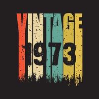 1973 vintage retro t shirt design, vector