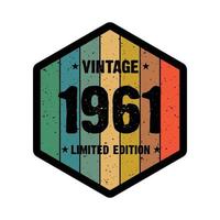 1961 vintage retro t shirt design, vector