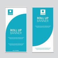 Roll Up Banner Vector, abstract geometric background, modern x-banner Design vector