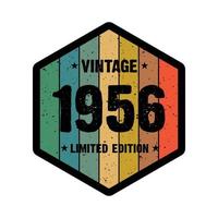 1956 vintage retro t shirt design, vector