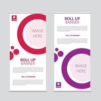 Roll Up Banner Vector, abstract geometric background, modern x-banner vector