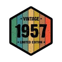 1957 vintage retro t shirt design, vector