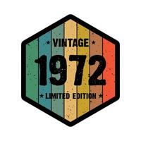 1972 vintage retro t shirt design, vector