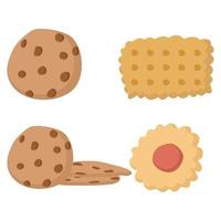 Flat cookies clip art collection vector