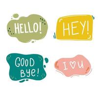 Set of hand drawn style speech bubble. Vector illustration