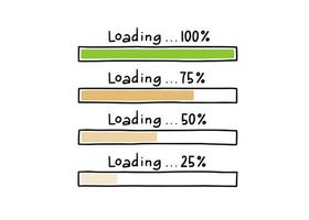 Loading bar doodle element. Hand drawn vector