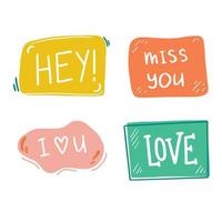 Set of hand drawn style speech bubble. Vector illustration