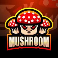 Mushroom mascot esport logo design vector