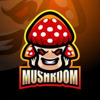 Mushroom mascot esport logo design vector