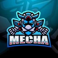 Mecha mascot esport logo design vector