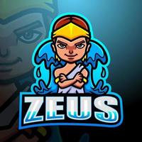 Zeus mascot esport logo design vector