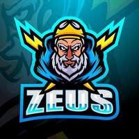 Zeus mascot esport logo design vector